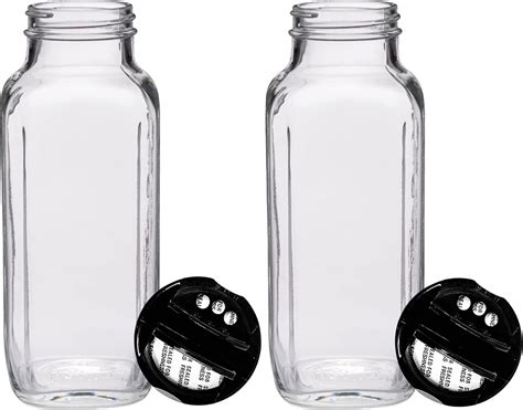 Amazon.com: JARMING COLLECTIONS 16 oz Glass French Square Spice Jars ...