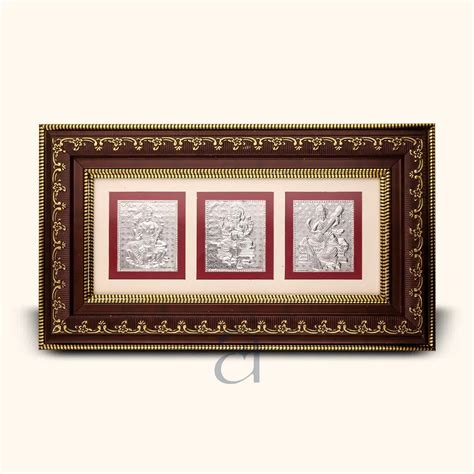 Buy Laxmi, Ganesh & Saraswati Frame From Aahi by Ranka Jewellers
