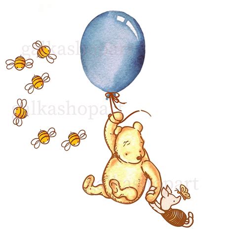 Classic Winnie the Pooh Sublimation Design, Watercolor Baby Shower ...