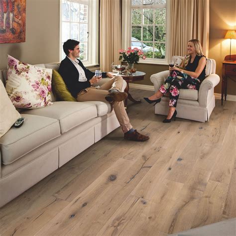 White Wash Oak Laminate Flooring Engineered Brushed UV Oiled White
