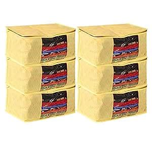 Story@Home Set Of 6 Piece Non Woven Saree Cover Set/Wardrobe Organiser ...