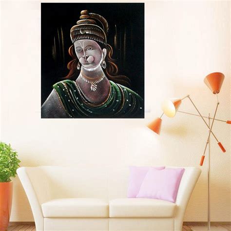Ratnatraya Lord Hanuman ji Ethnic Tapestry Fabric/Cloth Painting Wall ...