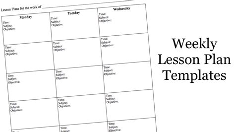 Weekly Lesson Plan Template - Lesson Plan Source