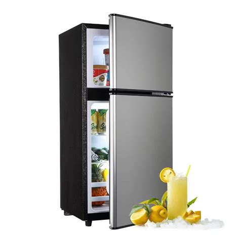 OOTDAY Compact Refrigerator, Small Fridge with Double Door, 3.5 Cu.Ft ...