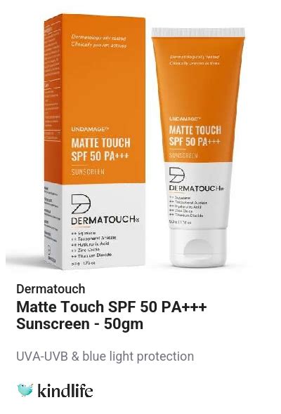 Dermatouch: Matte Touch SPF 50 PA+++ Sunscreen - 50gm