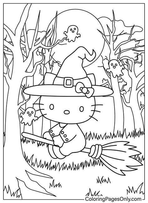 Hello Kitty Halloween Coloring - Hello Kitty Halloween Coloring Page ...