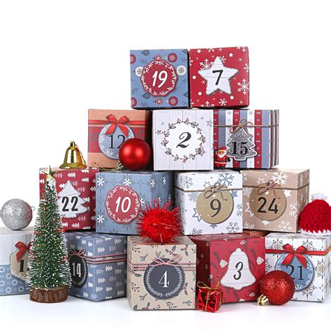 Buy Advent 2024 Christmas Advent Gift Boxes 24pcs Empty Advent to Fill ...