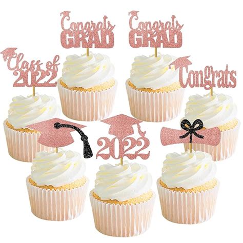 Buy 24Pcs 2022 Cupcake Toppers Graduation Toppers for Cupcakes ...