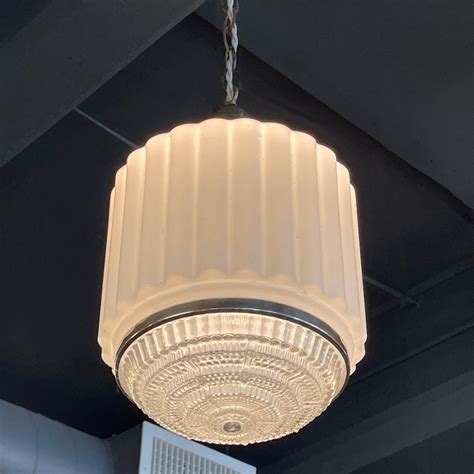 Art Deco Milk Glass Pendant Light at 1stDibs | art deco pendant lights ...