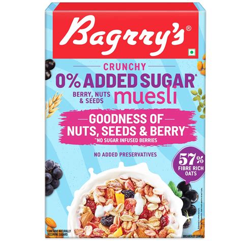 Bagrrys 0% Added Sugar Muesli – Berry, Nuts & Seeds 500g | Whole Grain ...