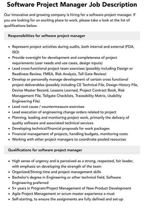 Image result for Software Project Manager Job
