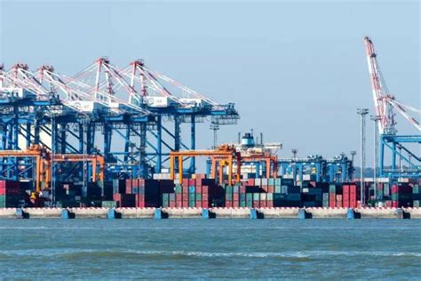 山东青岛：前湾港区外贸集装箱码头船来船往货运忙-人民图片网
