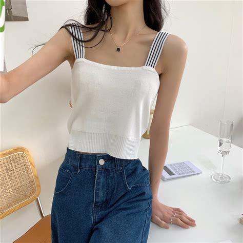 Shop White Square Neck Top with Black Straps - for Women | OUTZIDR ...
