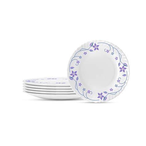 Larah by BOROSIL Flora, Opalware Full Plate (11 inch, White) - Set of 6 ...