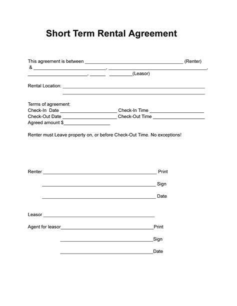 How To Write A Short Term Rental Agreement - Dibujos Cute Para Imprimir