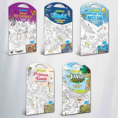 GIANT INDIAN MYTHOLOGY COLOURING POSTER, GIANT JUNGLE SAFARI COLOURING ...