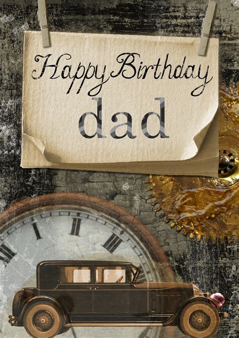 Happy Birthday Dad Greeting Card Free Stock Photo - Public Domain Pictures