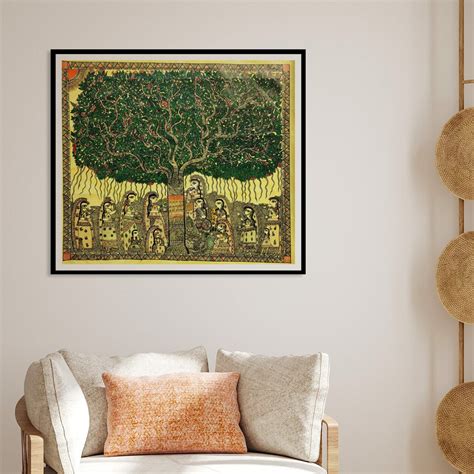 Beautiful Tree of Life Madhubani Painting, Framed Art – Dessine Art