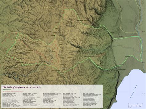 Poster Map of the Tribe of Benjamin, circa 1200 B.C. – Bible Mapper Atlas