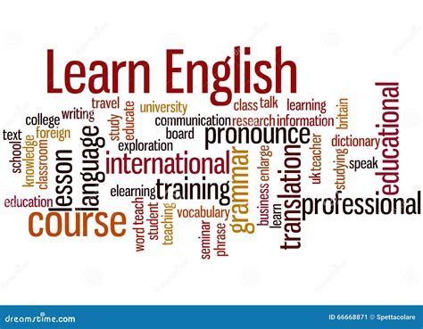 Aprenda El Inglés, Concepto 3 De La Nube De La Palabra Stock de ...