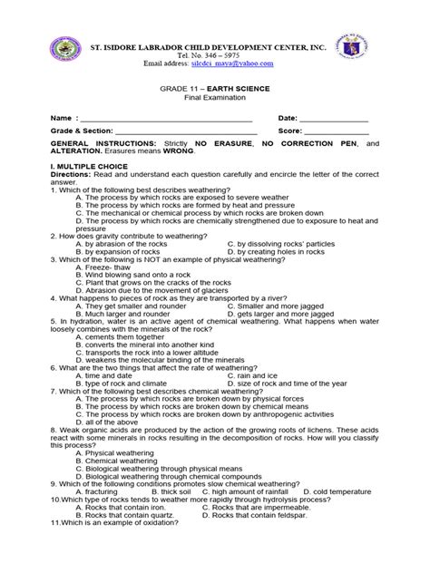 Image result for Earth Science Practice Tests