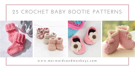 25 Crochet Baby Bootie Patterns • Mermaids & Monkeys
