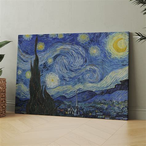 Starry Night (1889) by Vincent Van Gogh | Canvas Wall Art Print | Iconic Posters Prints ...