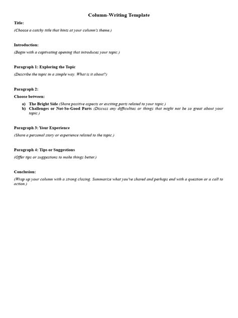 Image result for Example of a Column Article