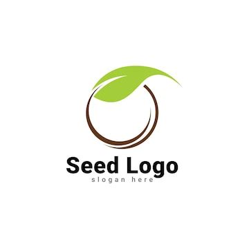 Green seed logo type illustration | Premium Vector