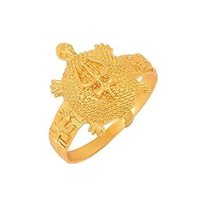 Buy morir Gold Plated Brass Shiva Trishul Damru Symbol On Back of ...