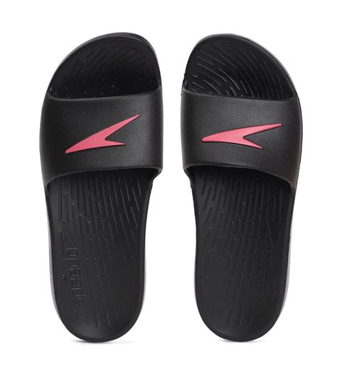 Buy Speedo Single Colour Slide Black-Raspberry Fill Footwear Online ...