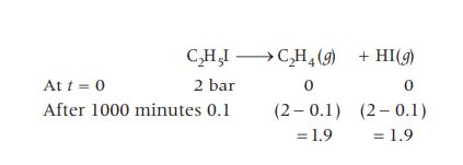 In the first order thermal decomposition of C 2 H 5 I (g ...