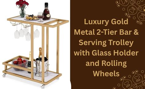 YUMN DECOR Stylish Compact Wine Serving Bar Cart: A Transportable Drink ...