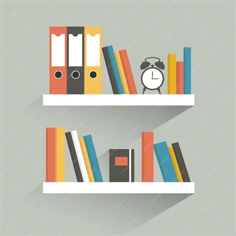 Premium Vector | Book shelf Flat design Vector
