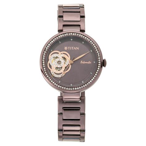 Buy Online Titan Self Expression Purple Dial Women Watch With Stainless ...