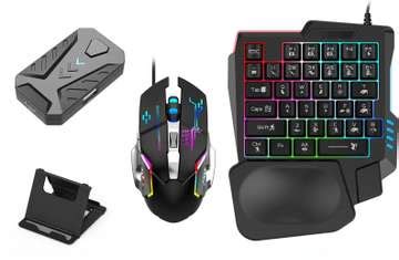HG WORLD Gaming Keyboard Mouse Converter 5 in 1 Mobile Game Combo Pack ...