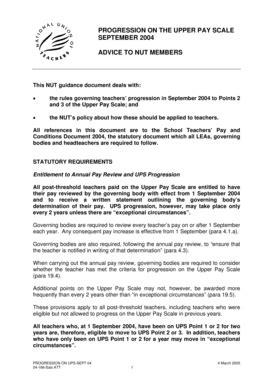 Fillable Online Progression on the upper pay scale - National Union of ...