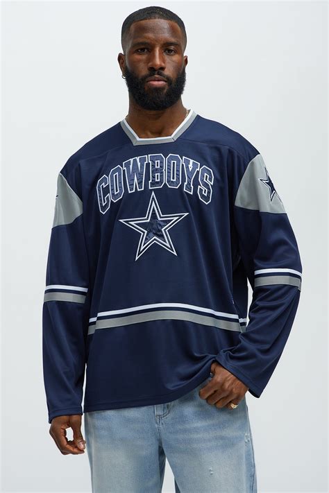Cowboys Hat Trick Hockey Top - White/Blue | Fashion Nova