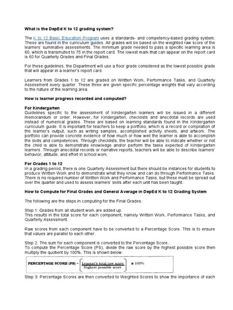 Image result for Grading System Sample