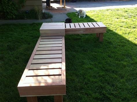 We built this too. We made two benches and a small table to connect the ...