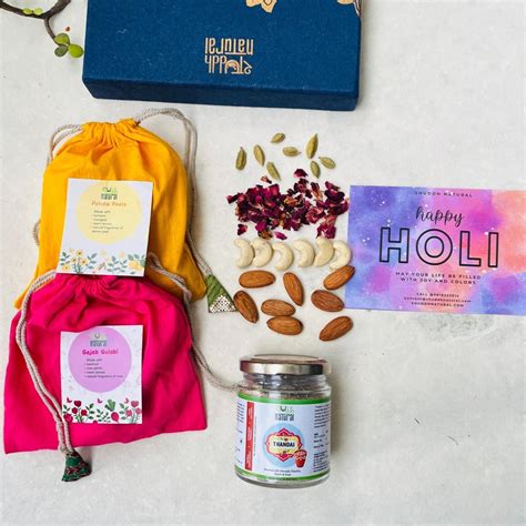 Traditional Holi Gift Pack | Herbal Gulal & Ayurvedic Thandai | Set of ...