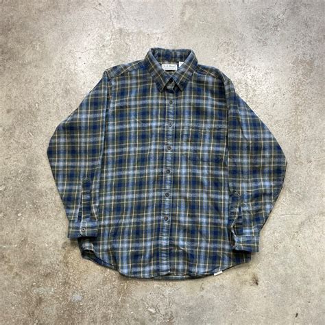 Vintage 1990s LL Bean Northwoods Cotton Plaid Light-weight Flannel Made ...