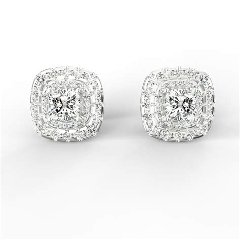 Lab Grown Diamond Stud Earrings 2.18 Ct Radiant Orbit – shop