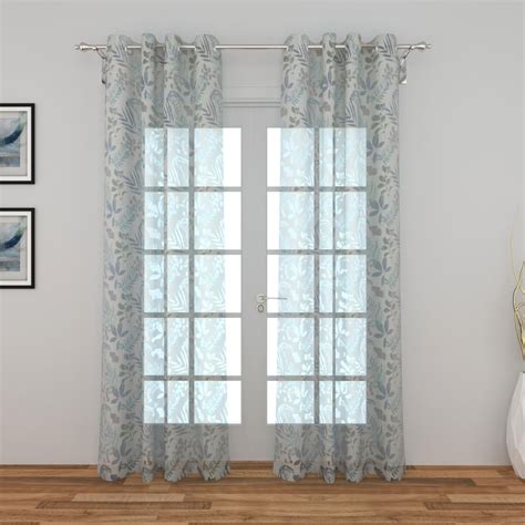 Buy Lavish Mulberry Printed Sheer Door Curtain Pair - 110 x 225 cm from ...