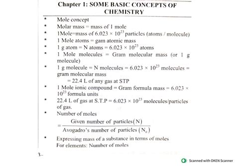 Mole Concept Formulas 的图像结果