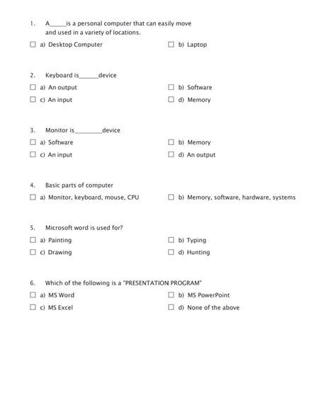 Computer Test Questions 的图像结果