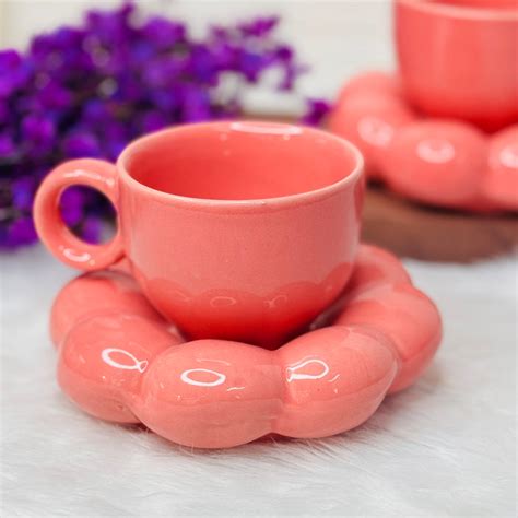 Peach Bubble Cup Saucer (Pack of 1) – CERAMICS AND HOME