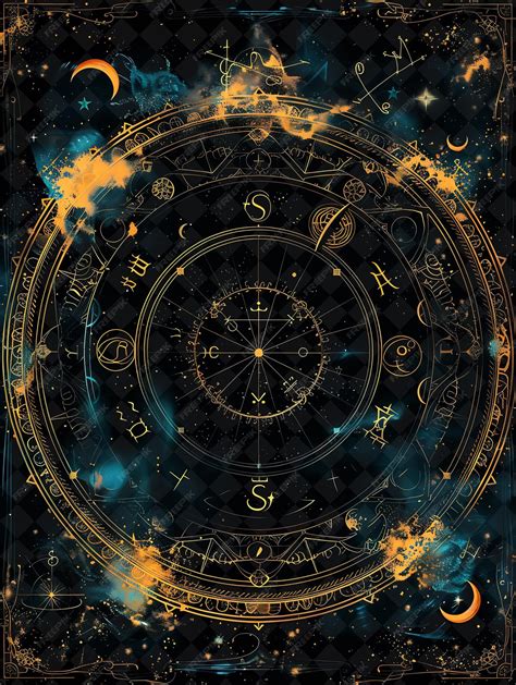 Premium PSD | Celestial zodiac arcane frame with zodiac signs and ...
