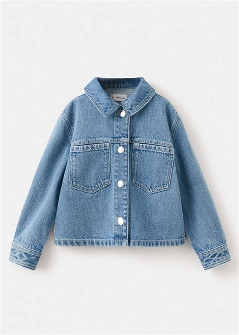 Denim jacket with embroidered detail - Kids | MANGO India