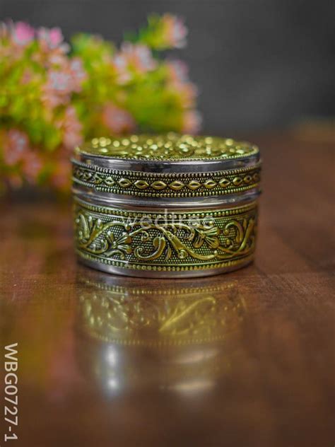 Oxidised Poori Box - 4 inch - WBG0727 – Wedtree